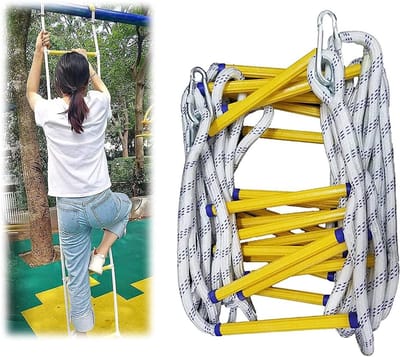 Touwladder Nooduitgang - Brandtrap Ladder - Veilig Ontsnappen - Snelle Installatie - Tot 10 meter - Zwart