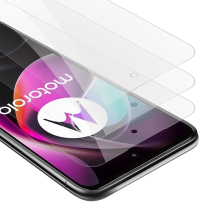 Cadorabo 3x Screenprotector geschikt voor Motorola MOTO G 5G 2022 - Beschermende Pantser Film in KRISTALHELDER - Getemperd (Tempered) Display beschermend glas in 9H hardheid met 3D Touch