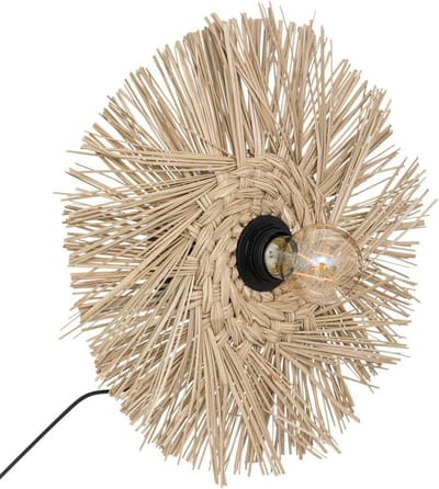 Ronde Wandlamp van Gevlochten Stro voor Sfeervolle Verlichting