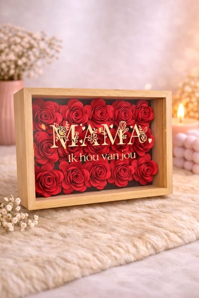 Shadowbox "Mama, ik hou van jou" | Viva Femme | Cadeau | Rozen | Moederdag