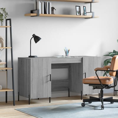 vidaXL - Bureau - 140x50x75 - cm - bewerkt - hout - grijs - sonoma - eikenkleurig