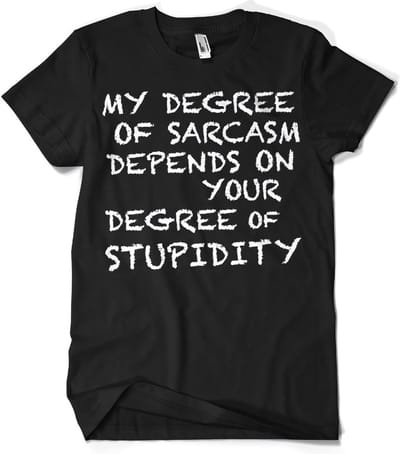 Hybris My Degree Of Sarcasm T-shirt zwart