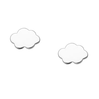 EAR IT UP - Oorbellen - Wolk - Cloud - Push back oorknopjes - 925 sterling zilver - 8 x 6 mm - 1 paar