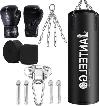 Hangende Ongevulde Bokszak 100 cm voor Volwassenen - Duurzaam PU-Leer voor MMA, Kickboksen en Karate