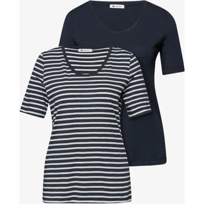 Shirt met ronde V-hals in een pak van 2