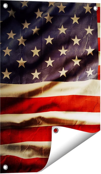 Gards Tuinposter Amerikaanse Vlag - Verenigde Staten - 40x60 cm - Tuindoek - Tuindecoratie - Wanddecoratie buiten - Tuinschilderij