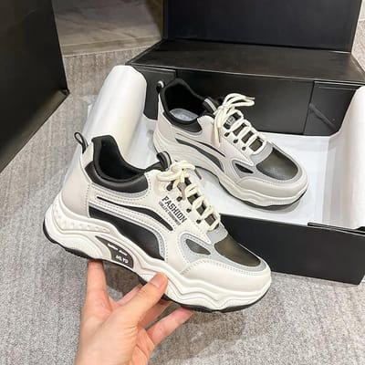 Herfst Nieuw PU Ronde Neus Veterschoenen Mode Alles-match Trend Casual Sport 40 gray