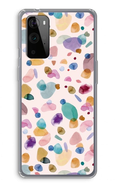 Case Company® - Hoesje geschikt voor OnePlus 9 Pro hoesje - Terrazzo Memphis - Soft Cover Telefoonhoesje - Bescherming aan alle Kanten en Schermrand