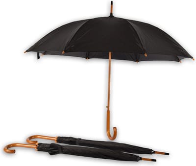Paraplu 3 stuks - Set van 3 Zwart Paraplu | Automatisch Openen en Sluiten | Winddicht Aluminium Frame | Massief Houten Haakhandvat | Diameter 102 cm | 8 Ribben | Lichtgewicht en Duurzaam | Unisex Design | 89 cm Lengte