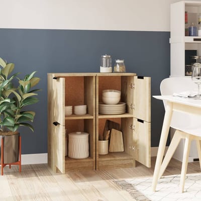 vidaXL - Dressoirs - 2 - st - 30x30x70 - cm - bewerkt - hout - sonoma - eikenkleurig