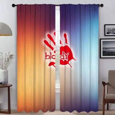 Bloederige Verduisteringsgordijnen voor Woonkamer Gordijn Shades Anti-muggengordijnen 2 Stuks Scheidingswand Halloween Decoratie Keuken W50xH70cmx2pcs-CL