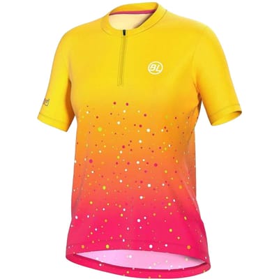 Bicycle Line Marostica-fietsshirt met all-overprint voor dames (Fuchsia/oranje)