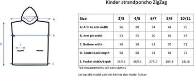 Lalay Strandponcho ZigZag Bordeaux - maat 4-5 jaar - jongens/meisjes/unisex pasvorm - poncho handdoek voor kinderen met capuchon - zwemponcho - badcape