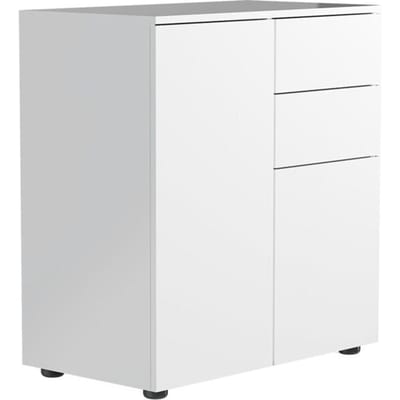 Houten ladekast dressoir dressoirkast Dalosa 4 lade draaideuren