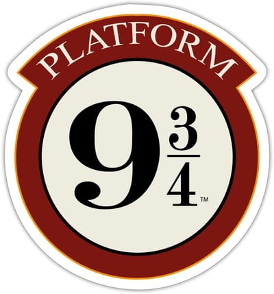 Harry Potter Platform 9 3/4 Sticker maat S (10 x 10 cm)