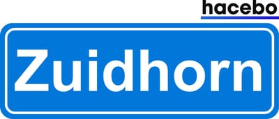 Hacebo - Plaatsnaam Sticker - 29x10 CM - Zuidhorn sticker - Verkeersborden sticker - grappige cadeaus - Zuidhorn
