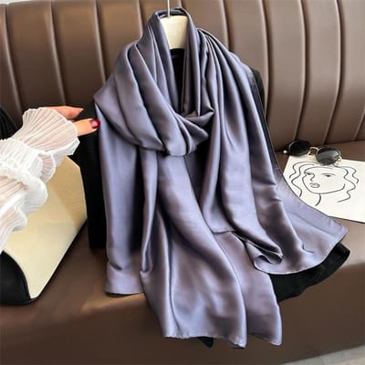 Eenvoudig Effen Basisontwerp Zijdegevoel Sjaal Voor Vrouwen 180X90Cm Sjaal Om Te Wikkelen Luxe Vrouwelijke Hijab Hoofdband Foulard Strand Sjaals