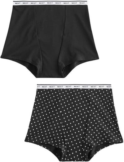 Next - Dames - Set van 2 korte boyshort slips voor zware menstruatie - Zwart