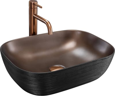 Rea Belinda Opzetwastafel Geborsteld Koper 46,5X33X13,5Cm