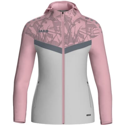 Jako Iconic Jas Met Kap Dames - Zachtgrijs / Roze / Antra Light | Maat: 36
