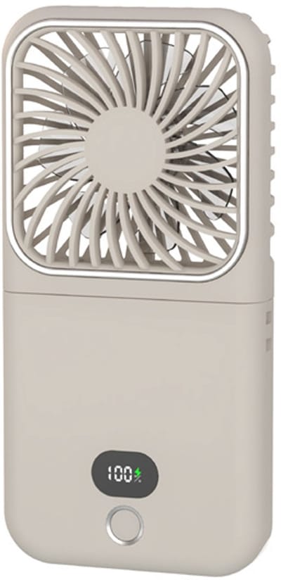 Draagbare Handventilator - Bureauventilator - Tafelventilator - Handventilator - Opvouwbaar - Telefoonstandaard - 2500 mAh - 5 Standen - Digitaal Display - Lichtbruin