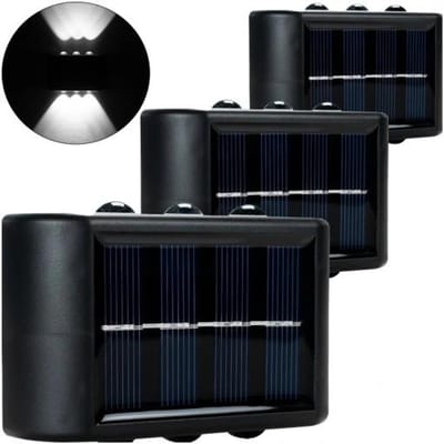 Merkloze solar wandlamp met schemasensor, IP65, neutraal met licht