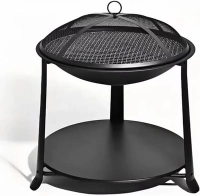 Buitenhaard Metaal - Tuinhaard Vuurkorf - Gezellige Avonden - Inclusief Accessoires - 55 cm Diameter - Zwart