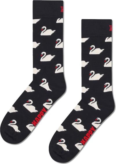 Happy Socks Swan Sock - unisex sokken - zwart - Unisex - Maat: 36 - 40