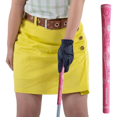 Dix-huit Golf Léger Fin Poignée Originale Clip de Golf Caoutchouc Club Dix-huit Golf Toutes Saisons Antidérapant Hommes Femmes M58 Sans Ligne Arrière (Rose 10 pièces)