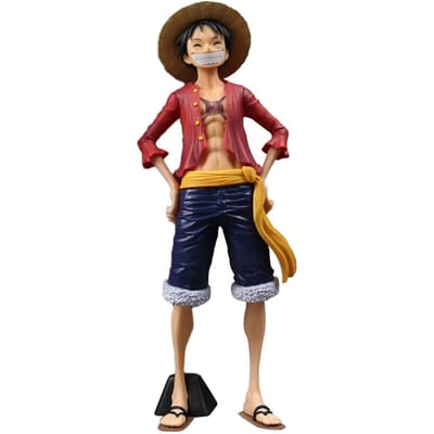 Nouvelle Figurine Anime One Piece Luffy Souriant Confiant Changement de Visage Trois Formes Figurine d'Action Poupées Modèle PVC Jouet Collection Cadeaux brown