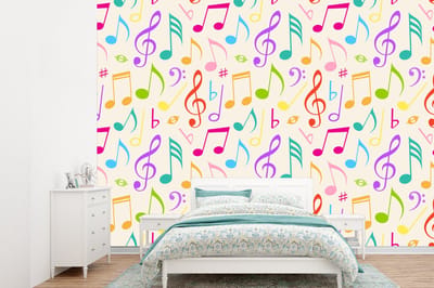 Behang - Fotobehang Muziek - Patronen - Regenboog - Breedte 360 cm x hoogte 260 cm