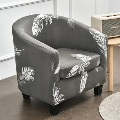 Bloemenprint Clubbankhoes Spandex Fauteuilhoezen Kuipstoelhoes voor Woonkamer Bankhoes met Zitkussenhoezen
