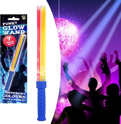 Henbrandt - Party Staaf met Multicolour Glowsticks en Handvat - 29cm - Breaklights / Breekstaafjes Ideaal voor Feesten, Party's en Carnaval
