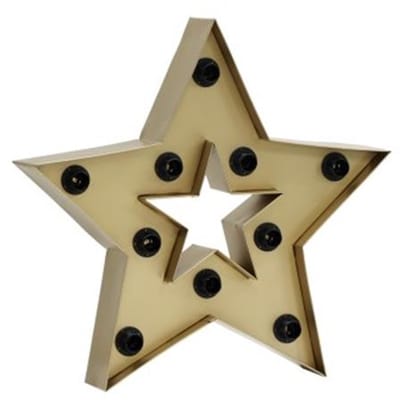 Only Natural fantastische grote letter lamp verlichting vintage stijl antiek koper 56 cm Ster op metalen standaard