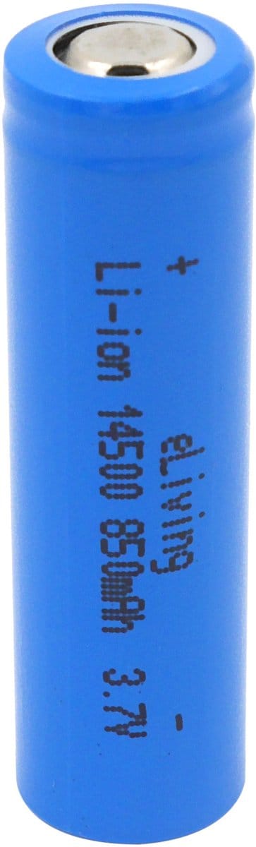 eLiving 14500 batterij. 3.7V 850mAh Li-ion. Flat Top - oplaadbaar