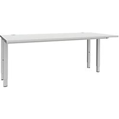 Schäfer Shop  Genius Bureautafel MODENA FLEX, 4-poot rechthoekige buis, tweezijdig, B 1800 mm, lichtgrijs