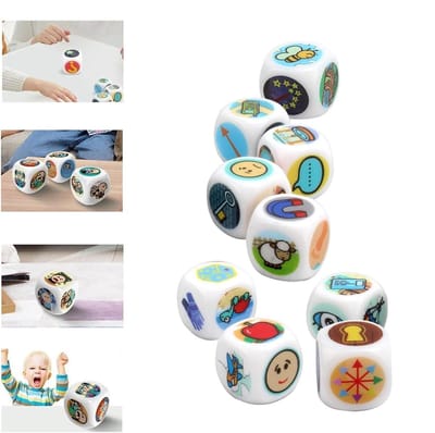 Verhalende dobbelstenen - Story spel - Creatief verhalen - 54 unieke beelden - 9 dobbelstenen - Meerkleurig