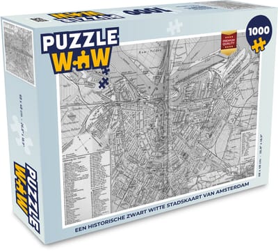 Puzzel Stadskaart - Amsterdam - Antiek - Legpuzzel - Puzzel 1000 stukjes volwassenen - Plattegrond