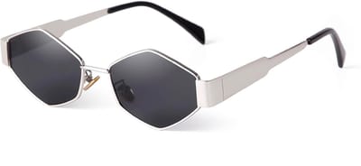 Zonnebril dames goud vintage smalle bril hexagonaal metalen frame retro UV400