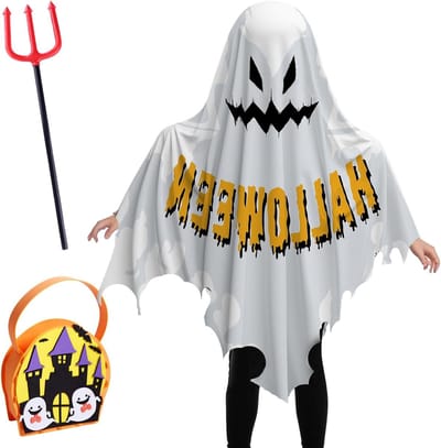 Griezelig Halloween Spook Kostuum voor Kinderen - Perfect voor Jongens en Meisjes, Halloween Cosplay en Feestkleding