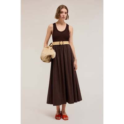 Motivi Openwork Knit Dress With Bodice Brown Maat: XS | Maxi Jurken Outlet | Dames | Bruin
