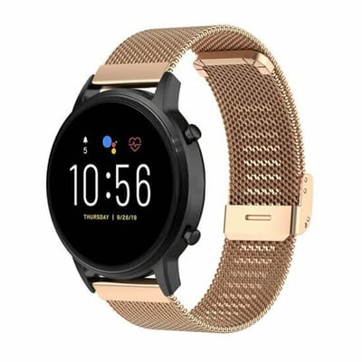 By Qubix - Geschikt voor Xiaomi Redmi Watch 5 Active / Redmi Watch 5 Lite - Milanese bandje met klemsluiting - Champagne goud