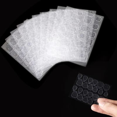 240 Stuks Dubbelzijdige Lijm Nagelstickers, Transparante Waterdichte Zelfklevende Tabs voor DIY Nagelkunst Decoratie