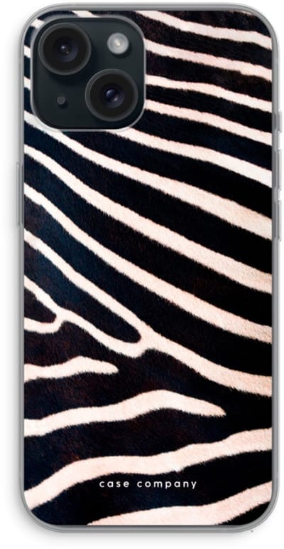 Case Company® - Hoesje geschikt voor iPhone 15 hoesje - Zebra - Soft Cover Telefoonhoesje - Bescherming aan alle Kanten en Schermrand