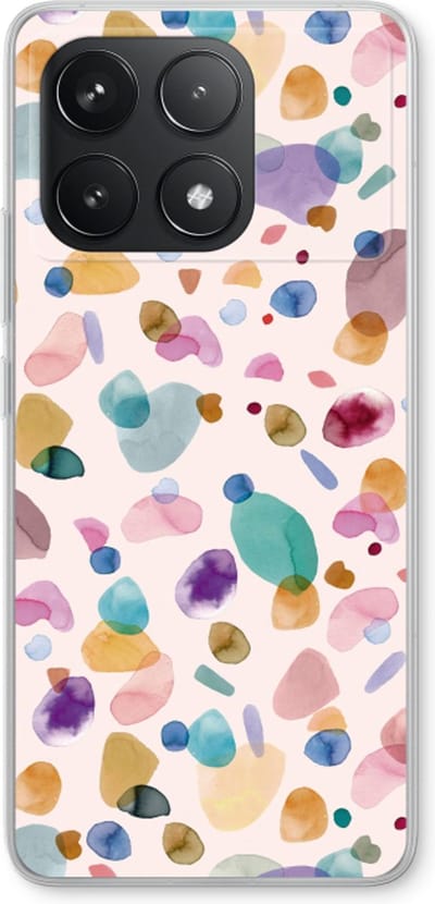 Case Company® - Hoesje geschikt voor Xiaomi Poco F6 Pro hoesje - Terrazzo Memphis - Soft Cover Telefoonhoesje - Bescherming aan alle Kanten en Schermrand