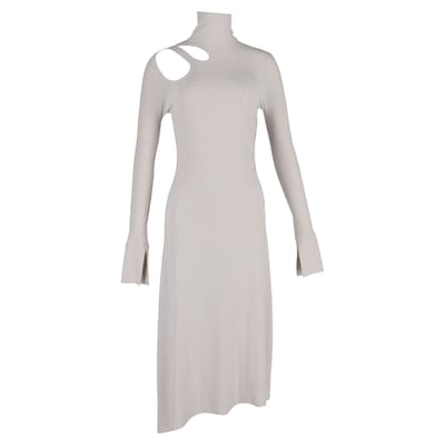 Victoria Beckham midi-jurk met uitsnijdingen in crèmekleurige viscose