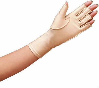 Oedeemhandschoenen - halve vingers over de pols - rechts XS
