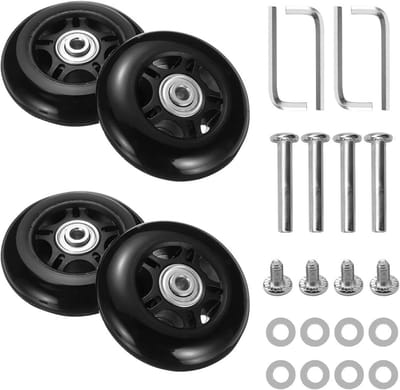 4x Universele Reservewielen voor Koffer en Bagage - 68x24mm Rubberen Zwenkwielen