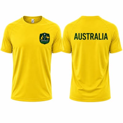 Landenteams Australië - WK 2026 - Voetbal Shirt - Maat S - Voetbaltenue - Supportersshirt - Dry Fit - Ademend - Mesh - Raglan Mouwen