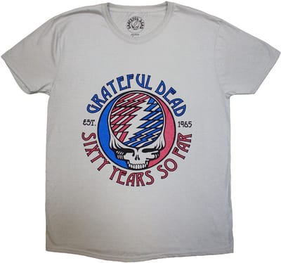 Grateful Dead - Stealie 60 Heren Tshirt - S - Grijs